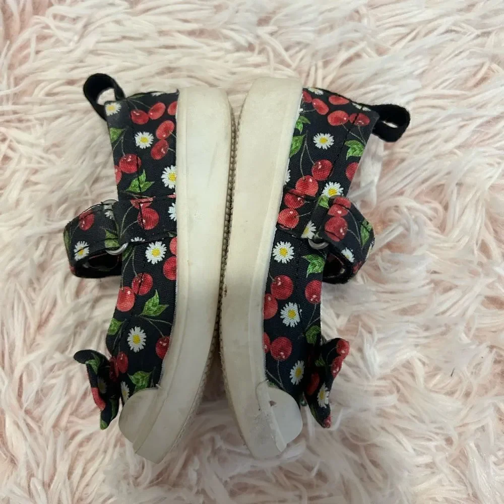Blowfish Malibu Kids Verona Black Red Floral Cherry Bow Mary Jane Flats Baby 5